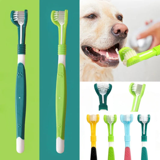 3-Sided Pet Toothbrush for effortless cleaning